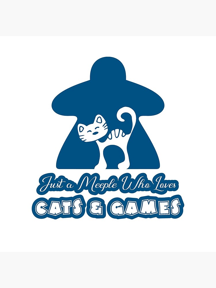 Thumbnail 5 of 5, Coasters (Set of 4), Just A Meeple Who Loves Cats And Games Blue designed and sold by pudgycatgames.