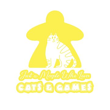 Artwork thumbnail, Just A Meeple Who Loves Cats And Games Yellow by pudgycatgames