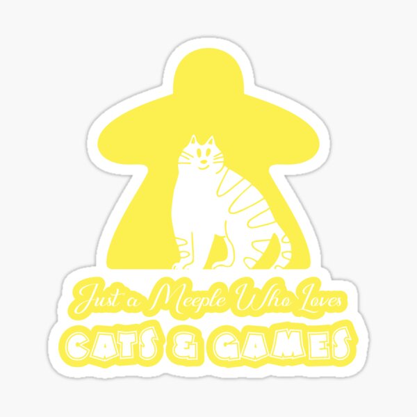 Just A Meeple Who Loves Cats And Games Yellow Sticker