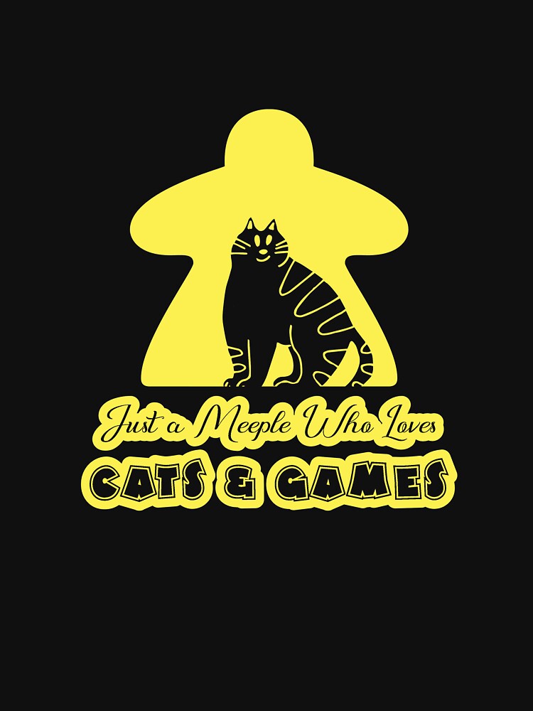 Thumbnail 5 of 5, Pullover Hoodie, Just A Meeple Who Loves Cats And Games Yellow designed and sold by pudgycatgames.