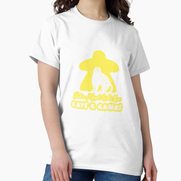 Item preview, Just A Meeple Who Loves Cats And Games Yellow designed and sold by pudgycatgames.
