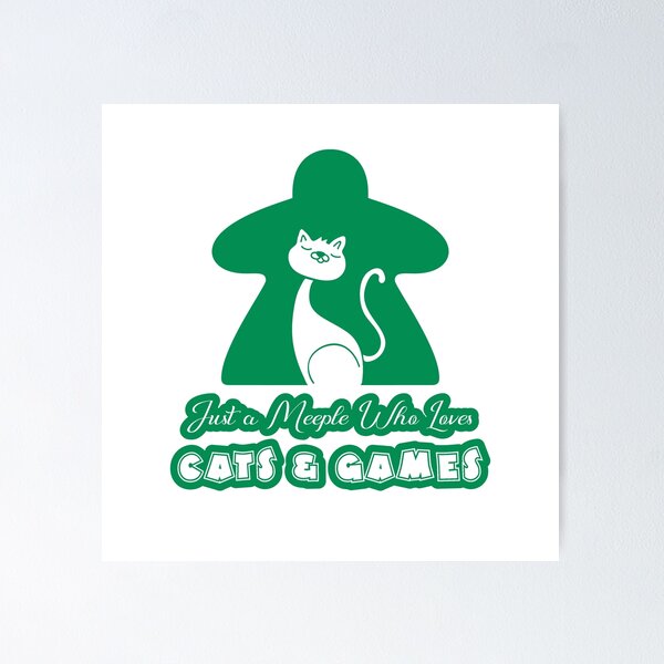Item preview, Just A Meeple Who Loves Cats And Games Green designed and sold by pudgycatgames.