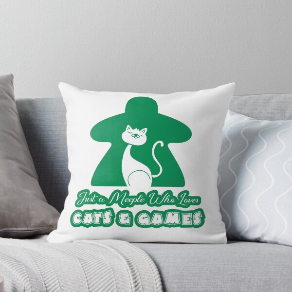 Item preview, Just A Meeple Who Loves Cats And Games Green designed and sold by pudgycatgames.