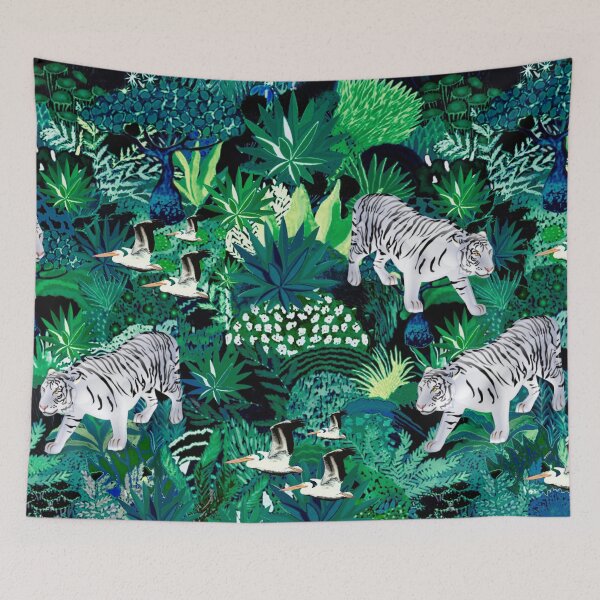 Item preview, White Tiger Jungle Pattern  designed and sold by MarcSabuncu.