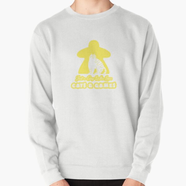 Just A Guy Who Loves Cats And Games Yellow Pullover Sweatshirt