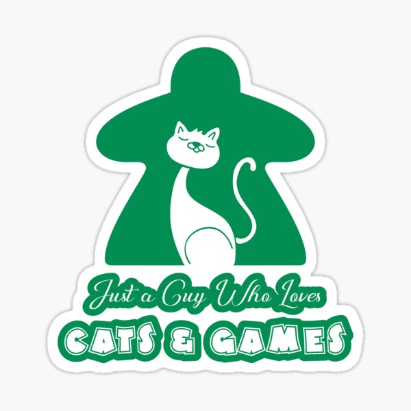 Just A Guy Who Loves Cats And Games Green Sticker