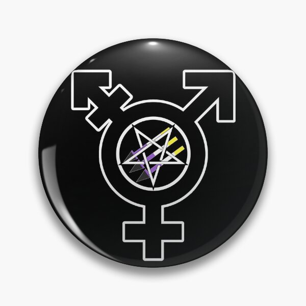 Item preview, Satanic Antifascism - Nonbinary Pride (Age of Sin variant) designed and sold by QueerSatanic.