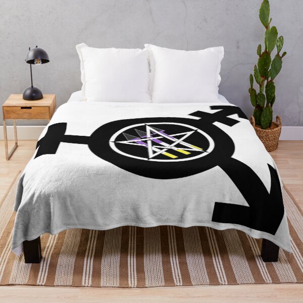 Item preview, Satanic Antifascism - Nonbinary Pride (Age of Sin variant) designed and sold by QueerSatanic.