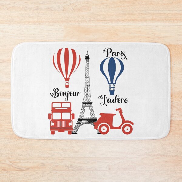 Item preview, PARIS / BONJOUR / J'ADORE / EIFFEL TOWER, DOBLE DECKER BUS designed and sold by wildwhimsical.