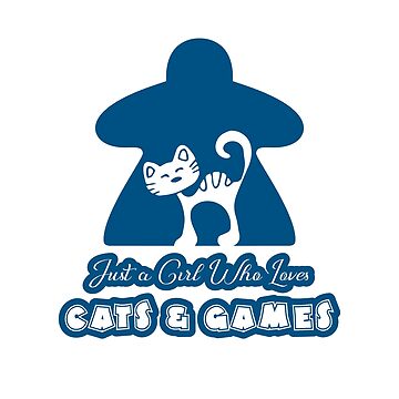 Artwork thumbnail, Just A Girl Who Loves Cats And Games Blue by pudgycatgames