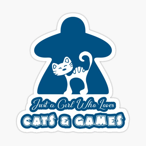 Just A Girl Who Loves Cats And Games Blue Sticker