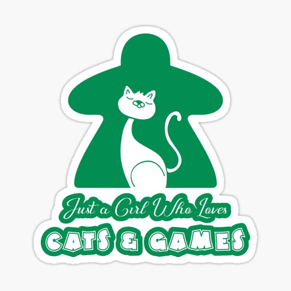 Just A Girl Who Loves Cats And Games Green Sticker