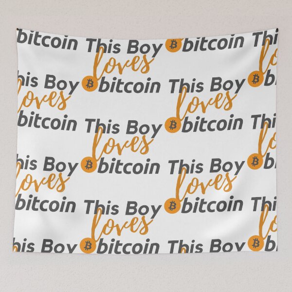 Item preview, This Boy Loves Bitcoin Orange and Black Design designed and sold by SweetAndSpice.