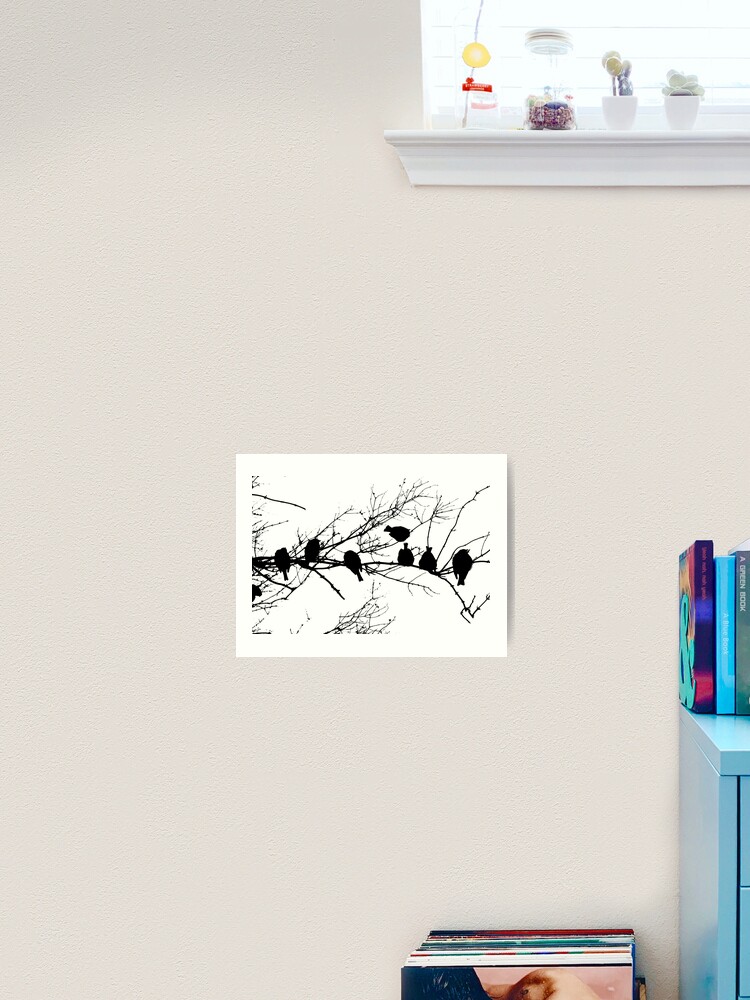 Thumbnail 1 of 3, Art Print, Sparrow Line Up designed and sold by Tiffany Dryburgh.