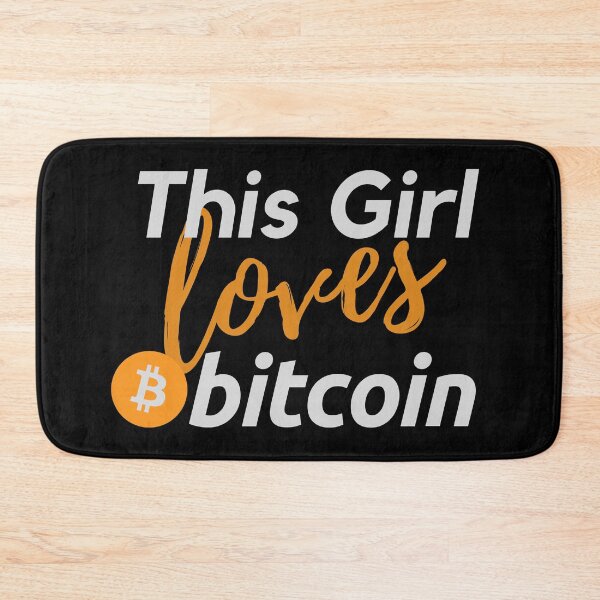 Item preview, This Girl Loves Bitcoin Orange and Grey Design designed and sold by SweetAndSpice.