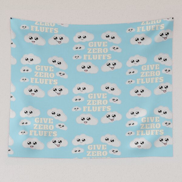 Item preview, Give Zero Fluffs pun adorable cloud design fluffy in blue sky designed and sold by ICRainbowMoons.