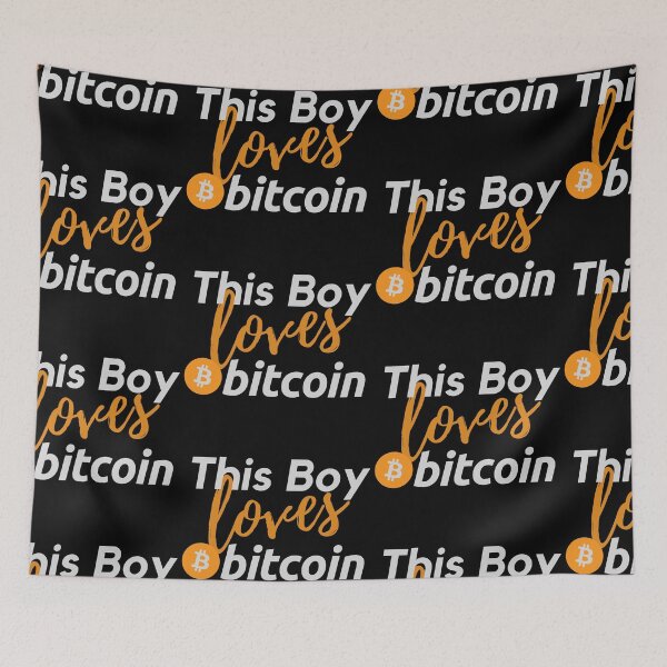 Item preview, This Boy Loves Bitcoin Orange and Grey Design designed and sold by SweetAndSpice.