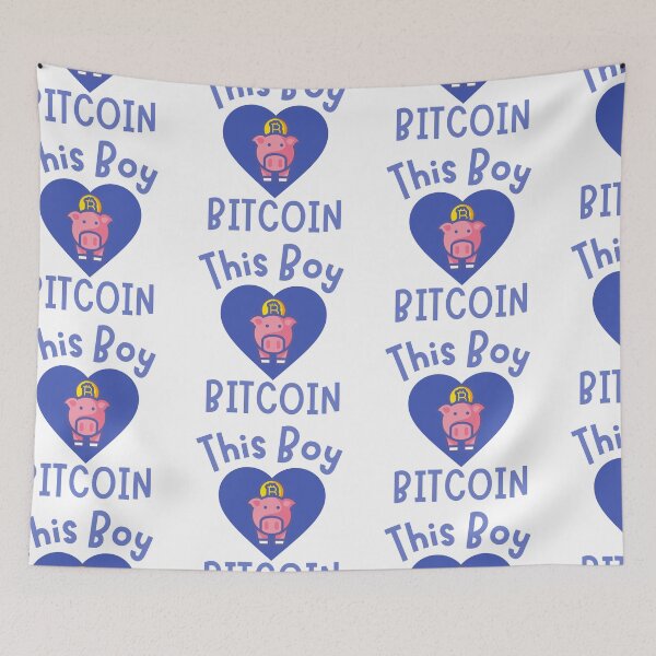 Item preview, This Boy Loves Bitcoin Piggy Design designed and sold by SweetAndSpice.