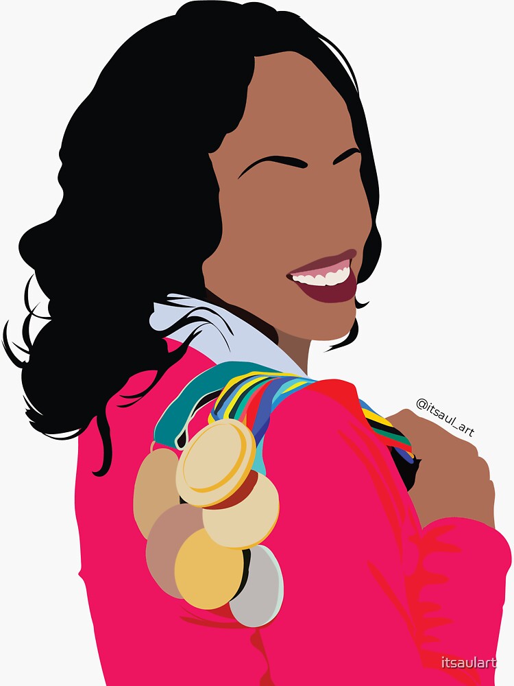 “Jackie Joyner-Kersee” Sticker by itsaulart | Redbubble