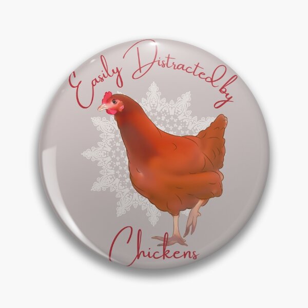 Item preview, Easily Distracted by Chickens, Pretty Hen, simple caricature of a beautiful Isa brown with red and pink tones designed and sold by Orianah.