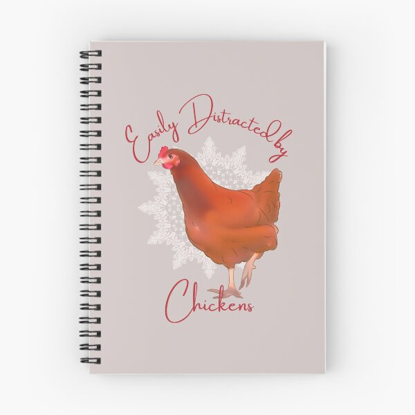 Item preview, Easily Distracted by Chickens, Pretty Hen, simple caricature of a beautiful Isa brown with red and pink tones designed and sold by Orianah.
