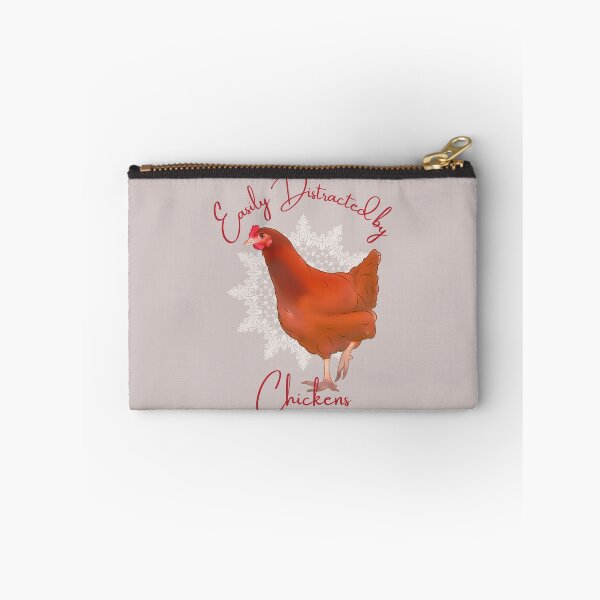 Item preview, Easily Distracted by Chickens, Pretty Hen, simple caricature of a beautiful Isa brown with red and pink tones designed and sold by Orianah.