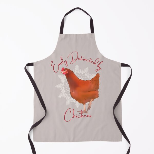 Item preview, Easily Distracted by Chickens, Pretty Hen, simple caricature of a beautiful Isa brown with red and pink tones designed and sold by Orianah.