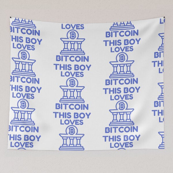 Item preview, This Boy Loves Bitcoin Blue Design designed and sold by SweetAndSpice.