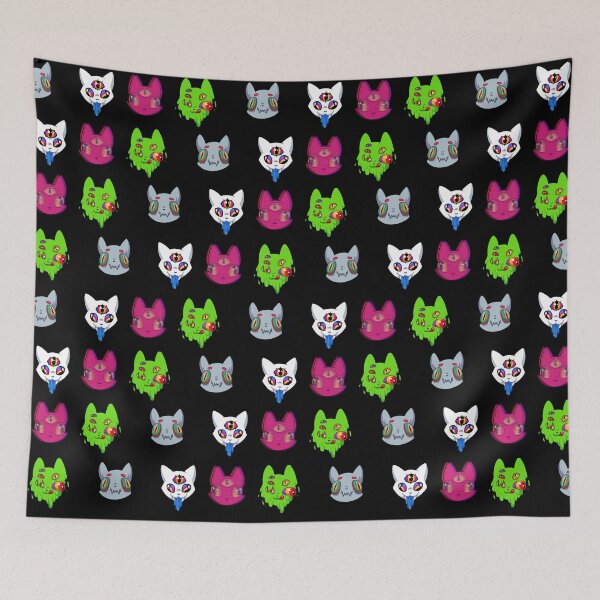 Artikelvorschau, Trippy Cat Pattern entworfen und verkauft von Kaijukat.