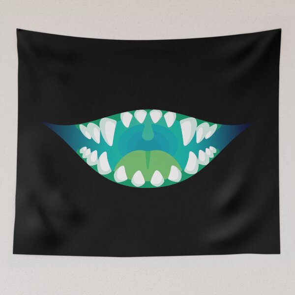Item preview, Grinning Monster Maw - Teal designed and sold by artskls.