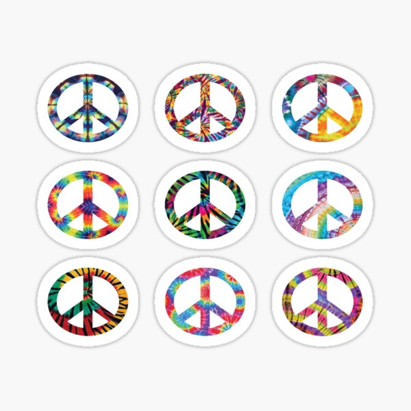 Tie Dye Peace Signs Sticker For Sale By Wetrieditathome Redbubble