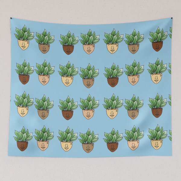 Item preview, Multi Dumb Cane Plant Person With Face Tattoos, Blue designed and sold by 10pmCreations.