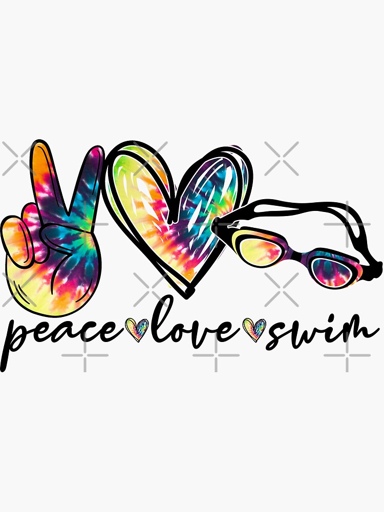 Peace Love Swim Peace Love Swimmer Sticker For Sale By Dontlaughswim Redbubble