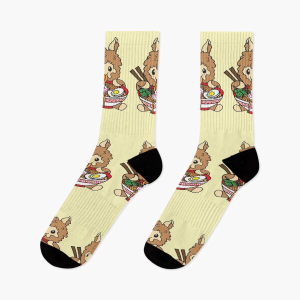 Item preview, Brown Llama Eating Ramen Cute Kawaii Noodles designed and sold by YueHeng Creates ⭐⭐⭐⭐⭐.