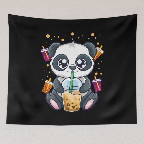 Item preview, Cute Tea Drinking Panda Boba Bubble Tea designed and sold by perfectpresents.