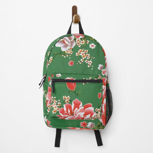 Item preview, Vintage retro red Peony Flower green background designed and sold by sunnyhou.
