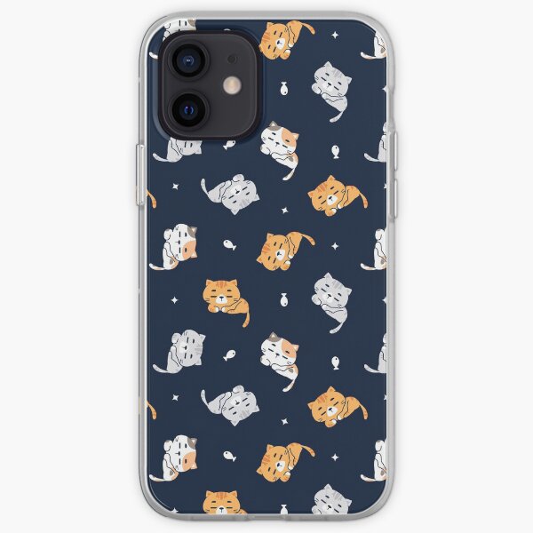 Sleepy Cat Pattern iPhone Soft Case