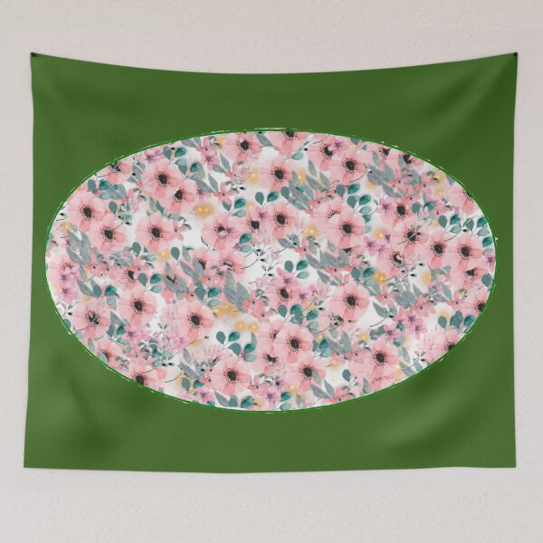 Item preview, Pink Poppy Flower Pattern (Oval) designed and sold by KDStout.