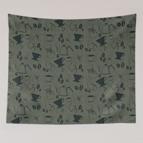 Item preview, Coffee Collage, Barista Brewing - Sage Green designed and sold by hoganburleigh.