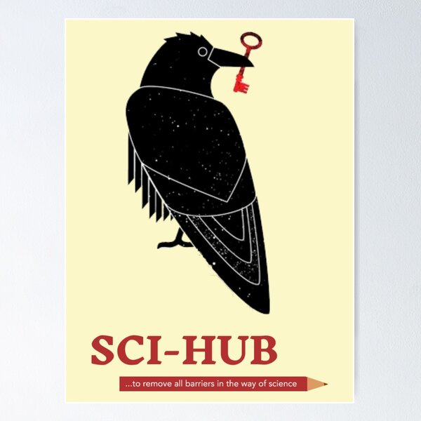 Vista previa del artículo con la obra «Cuervo Scihub», diseñado y vendido por labstud.