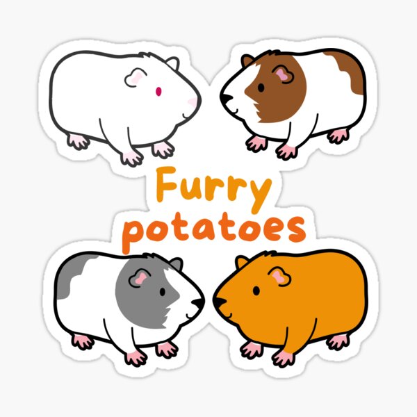 Furry potatoes AKA guinea pigs - cavy Sticker