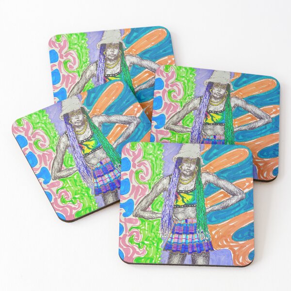 Item preview, "skool girl" illustration designed and sold by vibeyblackart.