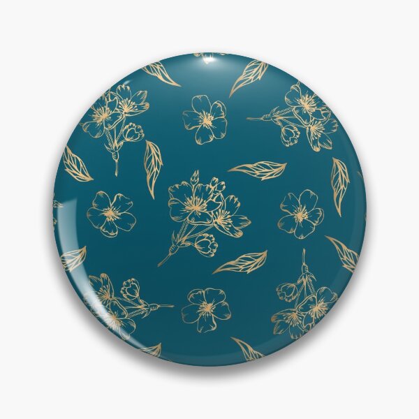 Artikelvorschau, Cyan Gold Blumen entworfen und verkauft von sunnyhou.