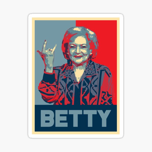 betty white rock on Sticker