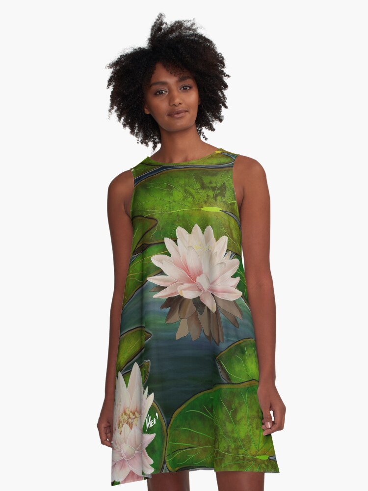 Beautiful Water Lilies Art | A-Line Dress