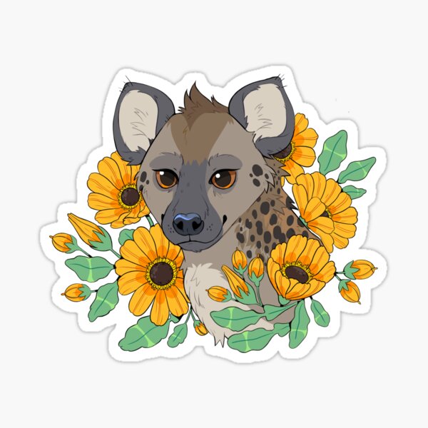 Hyena and arctotis Sticker