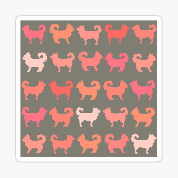 Pink chihuahuas pattern Sticker