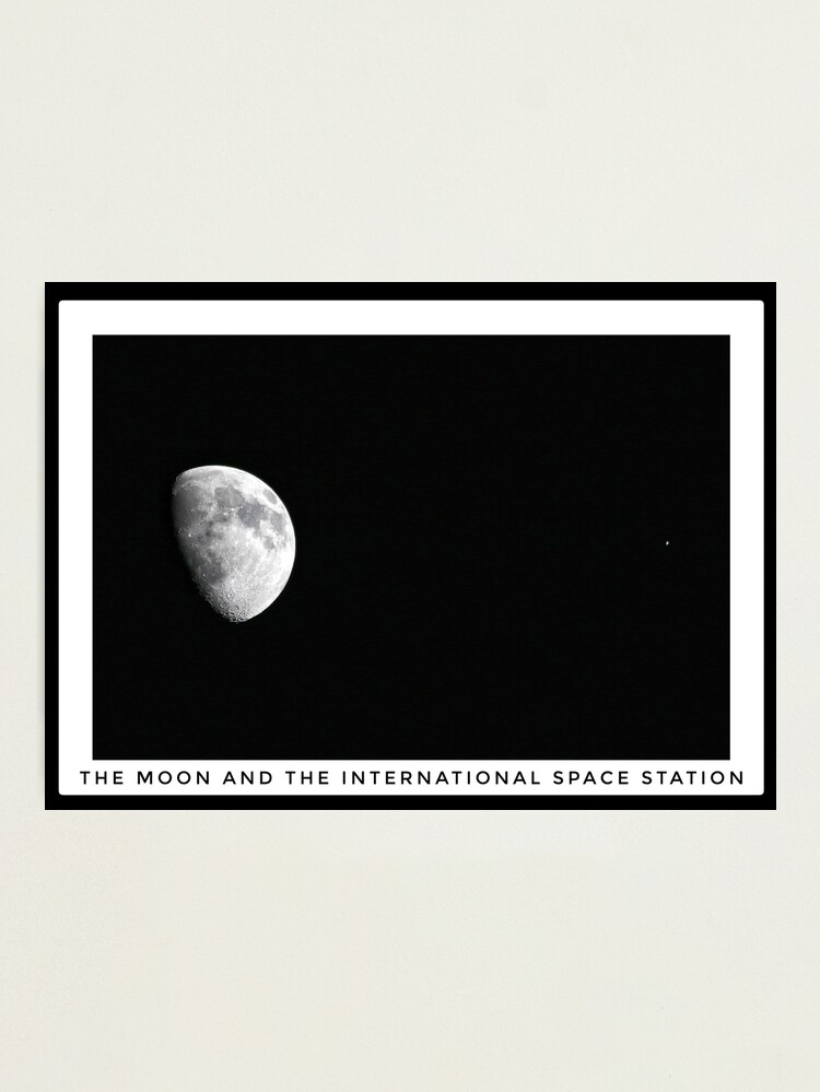 Thumbnail 2 of 3, Photographic Print, Moon and the International Space Station designed and sold by Peter Barrett.
