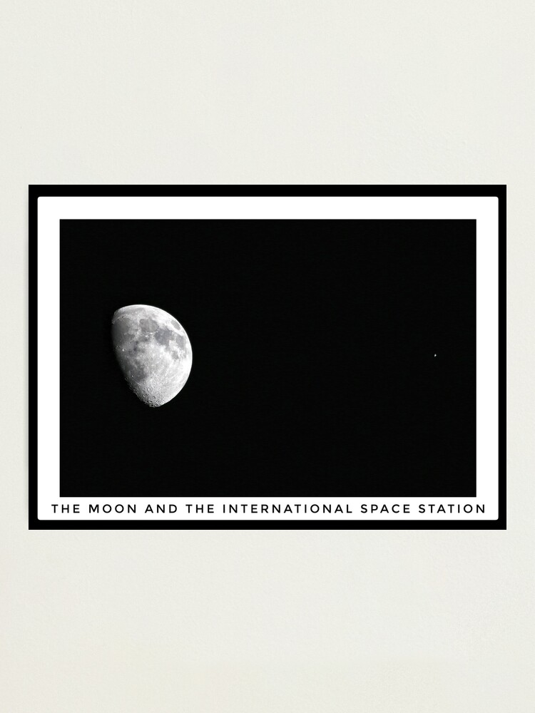 Alternate view of Moon and the International Space Station Photographic Print