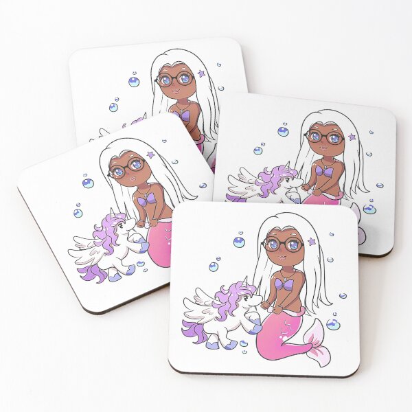 Item preview, Mermaid with glasses and unicorn.  designed and sold by Speckledfrog.
